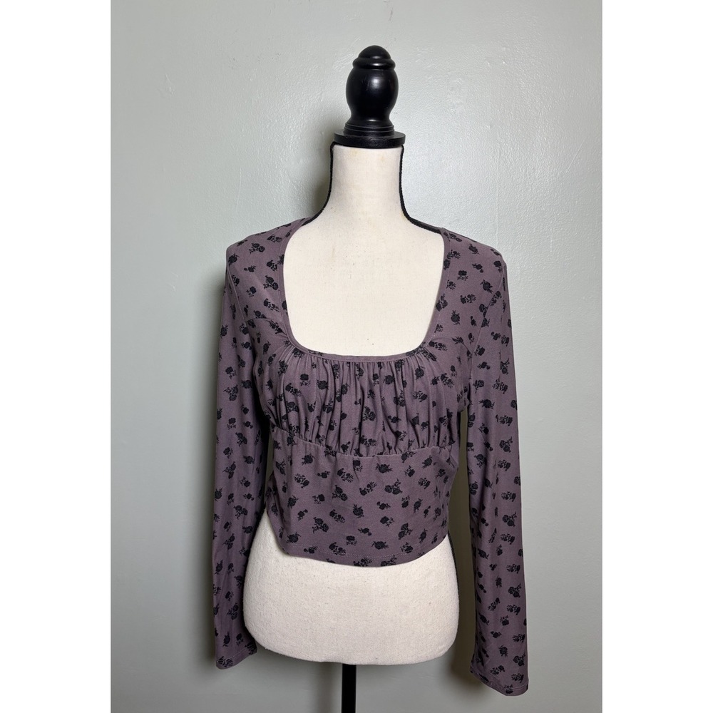 Streetwear Society Purple Floral NWT Crop Top XL Coquette Romantic